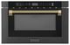 ZLINE Autograph Edition 24" 1.2 Cu. Ft. Black Stainless Steel Built-in Microwave Drawer with Champagne Bronze Helix Handle-0