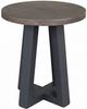 Sunny Designs™ Rowan Brown Round Chairside Table Black Base-0
