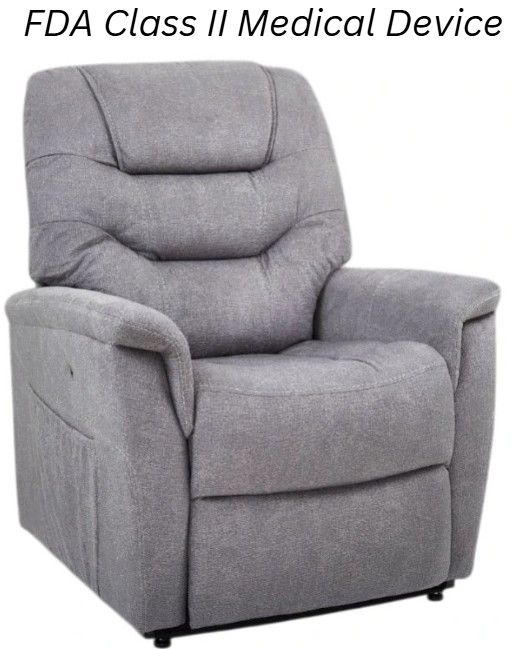 UltraComfort™ Marbella Fog Medium Power Lift Recliner -0