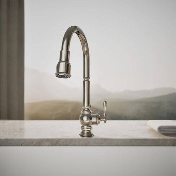 KOHLER® Artifacts® Vibrant Polished Nickel Touchless Kitchen Sink Faucet with 3-Function Sprayhead-3