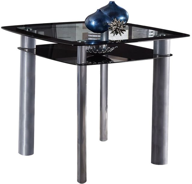 Homelegance® Sona Black Glass Counter Height Table with Silver Metal Legs-0