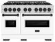 ZLINE Classic Series Autograph Edition 48" Stainless Steel Pro Style Gas Range with White Matte Door and Matte Black Accents-0