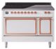 Ilve® Nostalgie II Noblesse 48'' White Pro Style Induction Range with Copper Trim-0