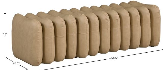 Meridian Furniture Atticus Tan Leather Upholstered Bench-4
