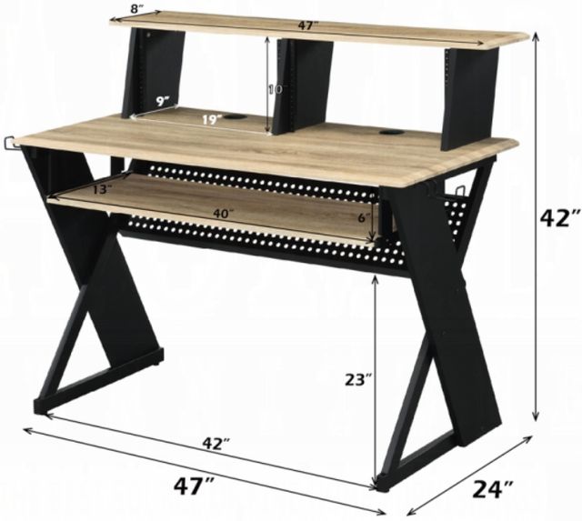 ACME Furniture Annette Black/Natural Music Desk-2