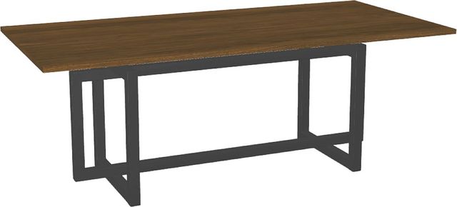 Amisco Customizable Ezra 84" Rectangular Dining Table with 1" Walnut Veneer Top-0