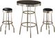 Coaster® Retro 3-Piece Black/Silver Bistro Pub Bar Table Set-0