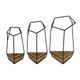 A & B Home 3-Piece Black/Brown Wall Planter Set-0