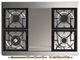Ilve® Majestic III 40" White Pro Style Dual Fuel Liquid Propane Range with Solid Door and Brass Trim-3
