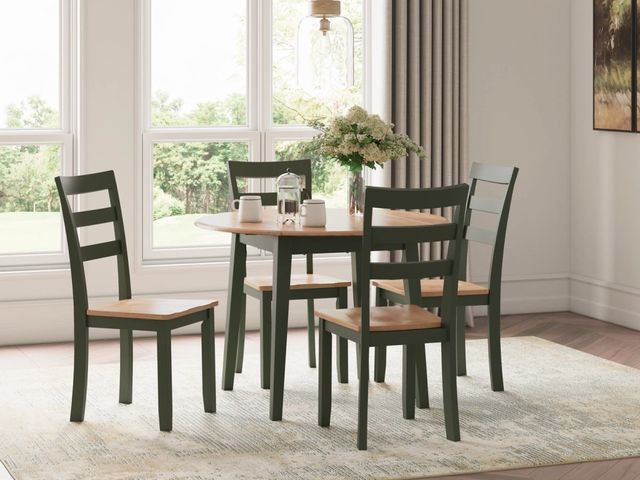 Signature Design by Ashley® Gesthaven 5-Piece Natural/Green Dining Table Set-3