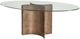 Bassett Mirror Symmetry Glass Top Dining Table with Antiqued Silver Leaf Base-0