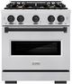 ZLINE Classic Series Autograph Edition 30" Satin Stainless Steel Pro Style Dual Fuel Range with Matte Black Accents-0