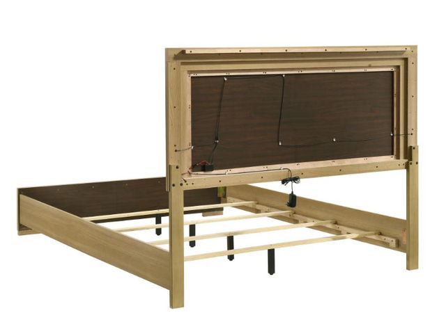 Coaster® Hyland Natural/White LED Queen Panel Bed-2
