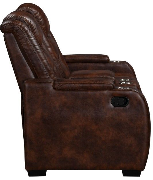 New Classic® Home Furnishings Chester Brown Manual Reclining Console Loveseat-4