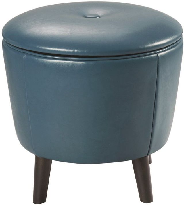 Olliix by Madison Park Blue Crosby Storage Ottoman-0