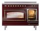 Ilve® Nostalgie II Noblesse 48'' Burgundy Pro Style Induction Range with Burnished Trim-4