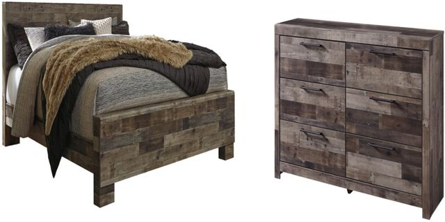 Benchcraft® Derekson 4-Piece Multi Gray King Panel Bed Set-0