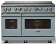 Viking® 5 Series 48" Novembery Sky Pro Style Induction Range with Brushed Brass Trim-4
