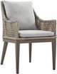 Armen Living Grenada 2-Piece Beige/Brown/Gray Aluminum/Fabric/Wicker Dining Arm Chair Set-3