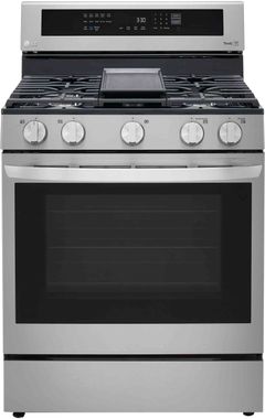 LG 30" PrintProof™ Stainless Steel Free Standing Gas Convection Smart Range with Air Fry