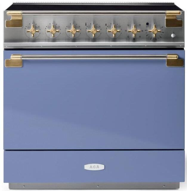 AGA™ Elise 36" Stainless Steel Pro Style Induction Range with Carnaby Blue Door-0