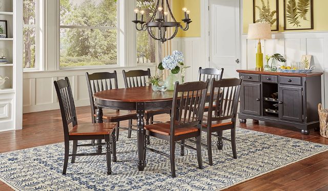 A-America® British Isles Antique Oak/Black Dining Side Chair-1