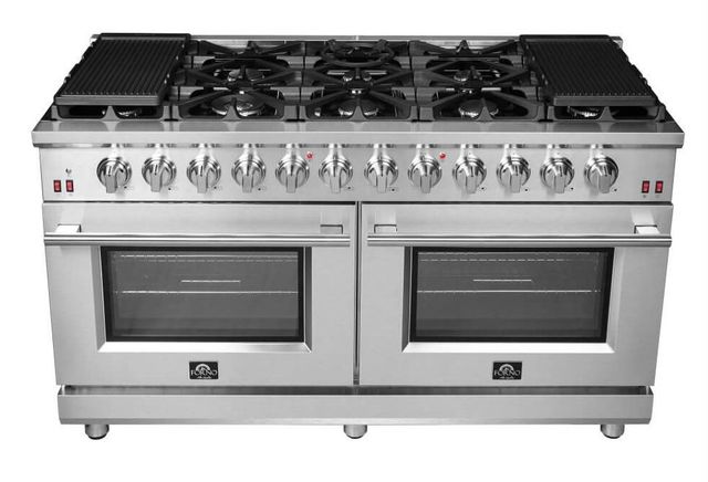 FORNO® Massimo Series 60" Stainless Steel Pro Style Gas Range-1