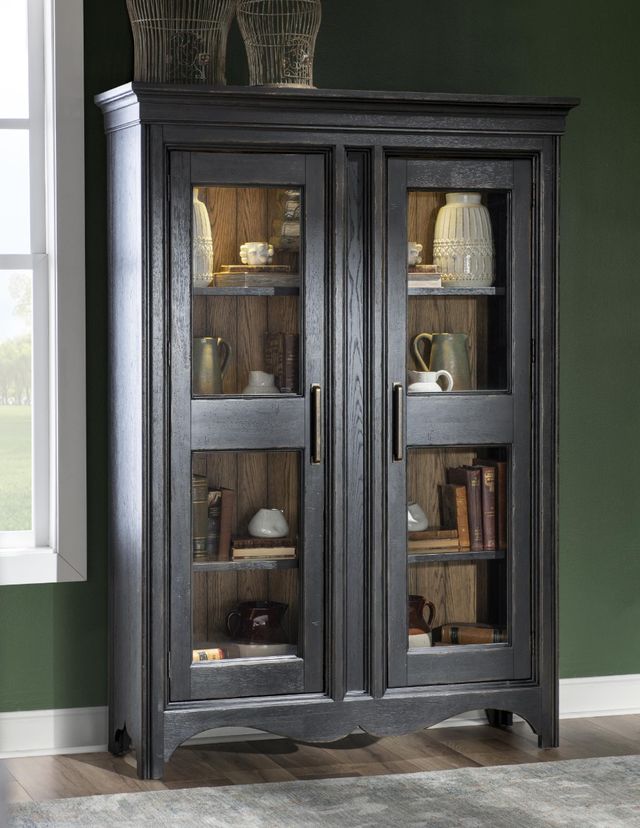 Legacy Classic Vintage Market Barnwood Oak/Kettle Black Display Cabinet-3