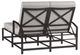 Sunset West La Jolla Espresso Aluminum Outdoor Double Chaise with Canvas Flax Cushion-2