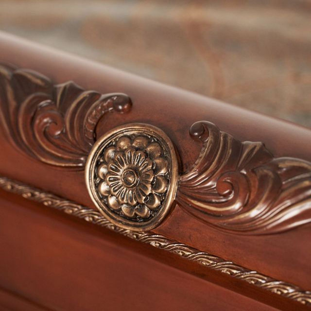 Michael Amini® Cortina® Honey Walnut Queen Sleigh Bed-5