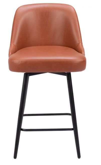 Zuo® Modern Keppel Brown Swivel Counter Stool-2