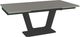 Amisco Customizable Amelia 112" Rectangular Extendable Table with 0.5" Taupe Glass Top and 2 Leaves-0