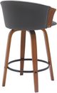 Armen Living Diana Gray/Walnut Swivel Counter Stool-4