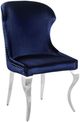 Coaster® Cheyanne 2-Piece Ink Blue/Polished Chrome Upholstered Dining Side Chair Set-0