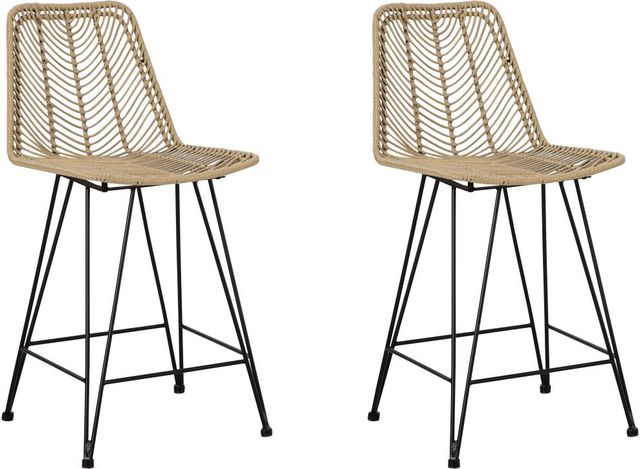 Signature Design by Ashley® Angentree Natural/Black Counter Stool-4