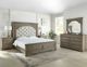 Steve Silver Co. Highland Park Beige/Waxed Driftwood King Upholstered Panel Bed-0