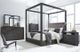 Modus Furniture Oxford Basalt Gray/Dolphin California King Upholstered Canopy Bed-1