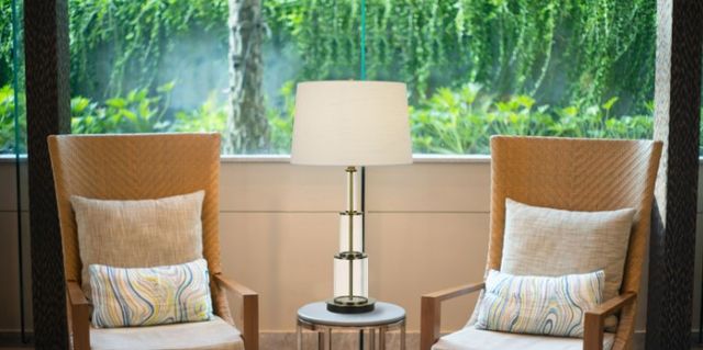 Cal® Lighting & Accessories Brest Antique Brass/White Table Lamp-1