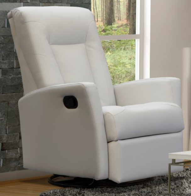 Elran Lauren White Swivel Rocker Recliner Ameublement BrandSource Du Havre