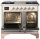 Ilve® Majestic III 40" Antique White Pro Style Dual Fuel Natural Gas Range with Solid Door and Copper Trim-1