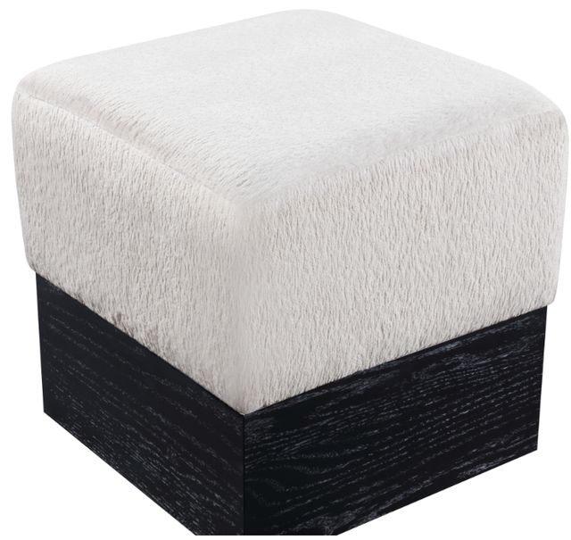 Meridian Furniture Havre Beige/Black Upholstered Ottoman-2