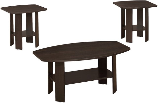 Monarch Specialties Inc. 3 Piece Espresso Table Set-2