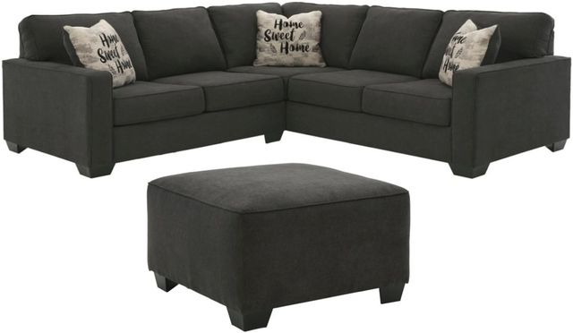 Signature Design by Ashley® Lucina 2-Piece Charcoal Living Room Seating Set-0