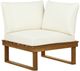 Linon Sea Breeze 2-Piece Beige/Brown Wooden Outdoor Table and Corner Chair with Cushion Set-2