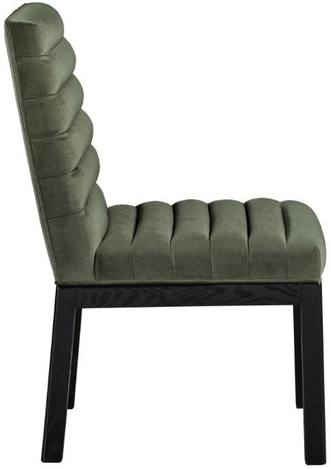 Meridian Furniture Evelyn Green/Black Velvet Upholstered Side Chair-2