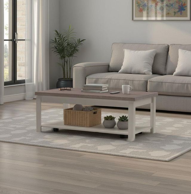 Legends Home Avalon Whiskey Coffee Table with Sandstone Base-1