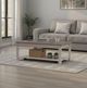 Legends Home Avalon Whiskey Coffee Table with Sandstone Base-1