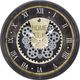 Monarch Specialties Inc. Brown 20" Round Wall Clock with Roman Numerals on Grey Gear Mechanism-0