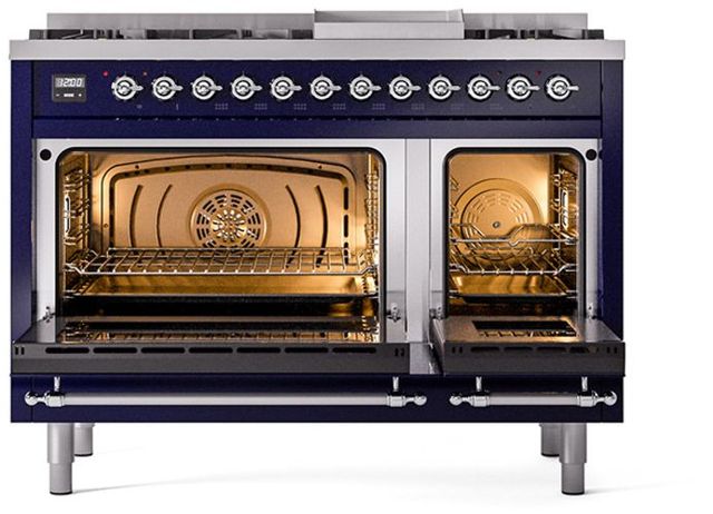 Ilve® Nostalgie II Series 48" Midnight Blue Pro Style Dual Fuel Range-2