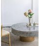 A & B Home Janus Gray and Ivory Capiz Coffee Table with Gold Base -5